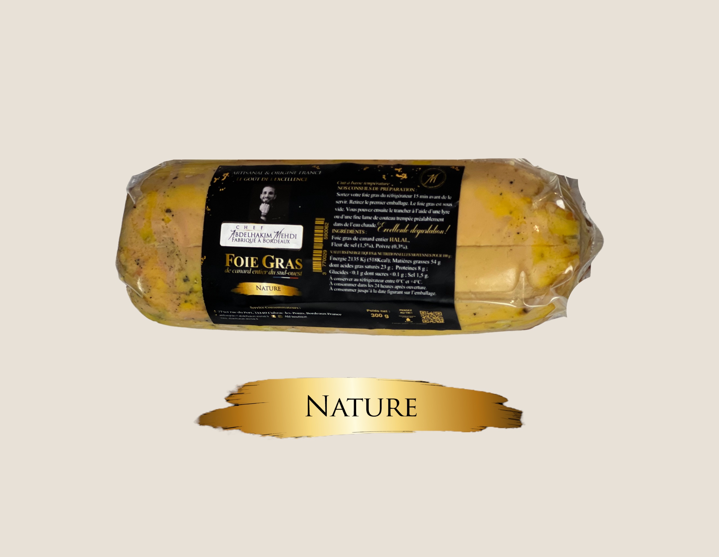 Foie gras de canard entier mi-cuit nature (300g) - Chef Abdelhakim